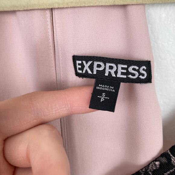 Y2K Express Womens S Pink Lace Trim Strappy Going Out Tank Top Coquette Fairy - Picture 4 of 7